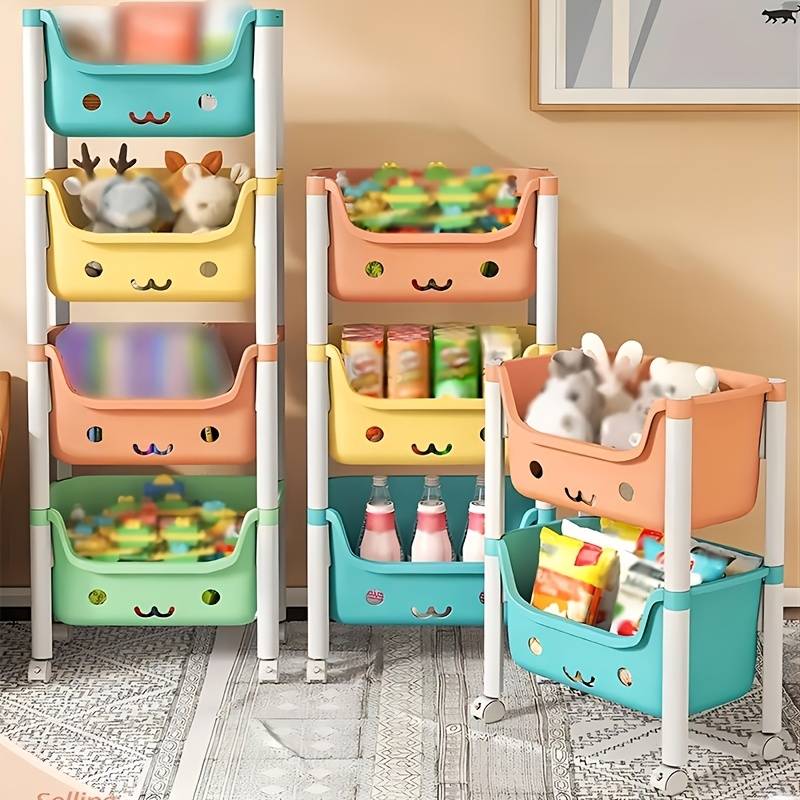 Small Trolley Shelf Children's Toy Storage Rack Household - Temu